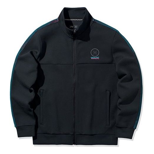 Li-Ning Wade Series Sports Cardigan Stand Collar Black AWDQ203-1