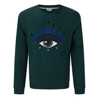 Men's KENZO Eye Logo Pullover Long Sleeves Dark Green 5SW0554XC-55