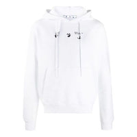 Off-White SS21 Printing Logo hooded Long Sleeves White OMBB034R21FLE0060155