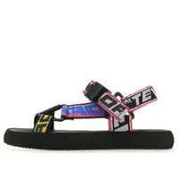(WMNS) OFF-WHITE Logo-Strap Trek Sandals 'Black Multi-Color' OWIH007S21FAB0011084
