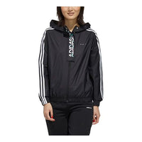 (WMNS) adidas neo Alphabet Flowers Logo hooded Sports Jacket Black FP7336