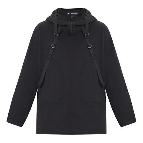Men's Y-3 Ft Parachute Casual hooded Long Sleeves Black DY7166