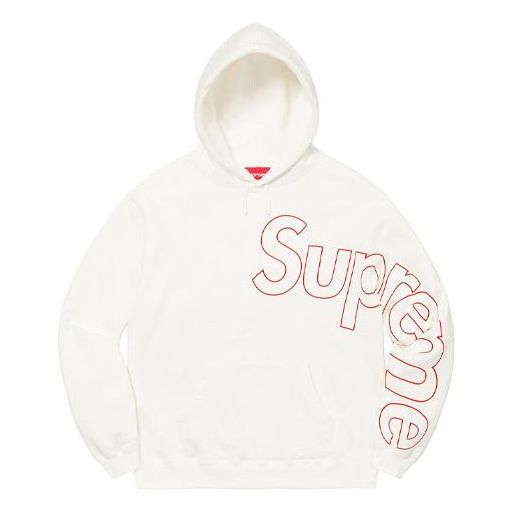 Supreme Reflective Hooded Sweatshirt 'White Red' SUP-FW21-374