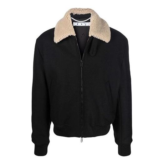 Off-White lapel aviator Jacket Version Black OMEA294F21FAB0011000