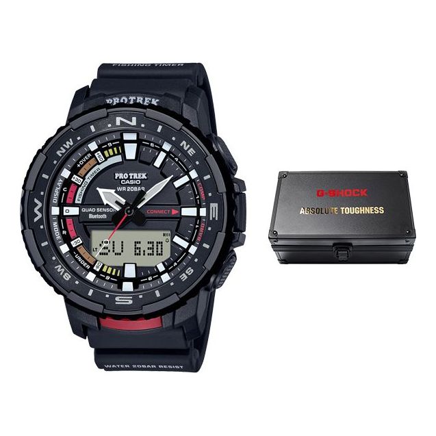 CASIO Sports Mens Black Analog/Digital Combo PRT-B70-1PR