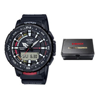 CASIO Sports Mens Black Analog/Digital Combo PRT-B70-1PR