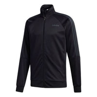 adidas Solid Color Stand Collar Gym Sports Jacket Black GD3792