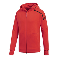 adidas Logo Printing Knit Hooded Jacket Red CG2173