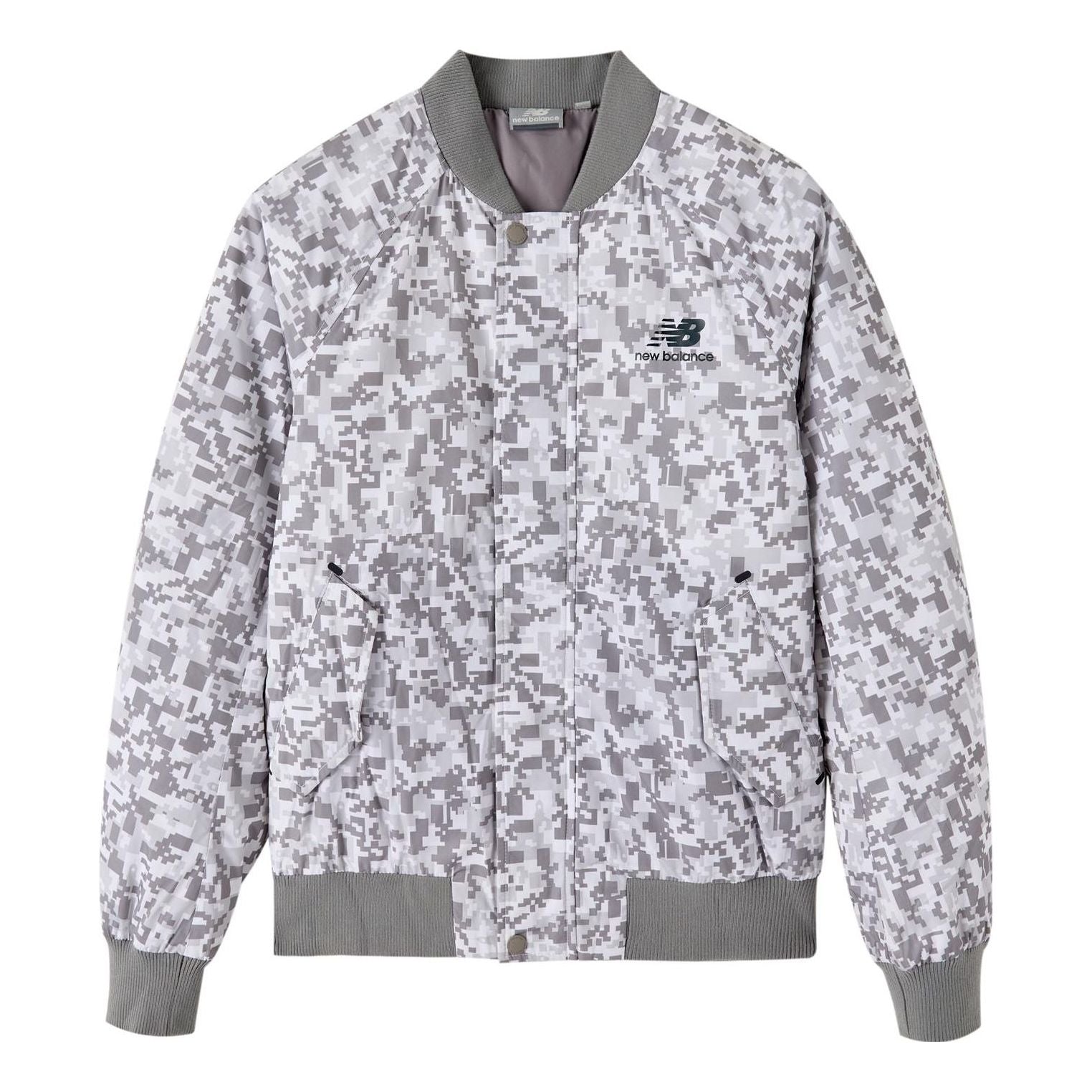 New Balance Athletic Camo Full-Zip Coat Asia Sizing 'White Grey' NP546023-MIX