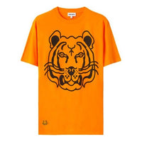 KENZO SS21 Tiger Head Pattern Printing Round Neck Pullover Short Sleeve Orange T-Shirt FA62TS9914V4-17