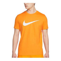 Nike Sportswear Swoosh Large Logo Printing Casual Sports Round Neck Short Sleeve Orange DC5095-886