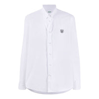 Men's KENZO Tiger Head Small Pattern Shirt White FA55CH4001LB-01