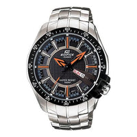 CASIO EDIFICE Stainless Steel Strap Black Watch DialOrange Mens BlackOrange Analog EF-130D-1A5
