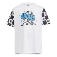 (PS) adidas Football Logo T-Shirt 'White Black Blue' HM5190