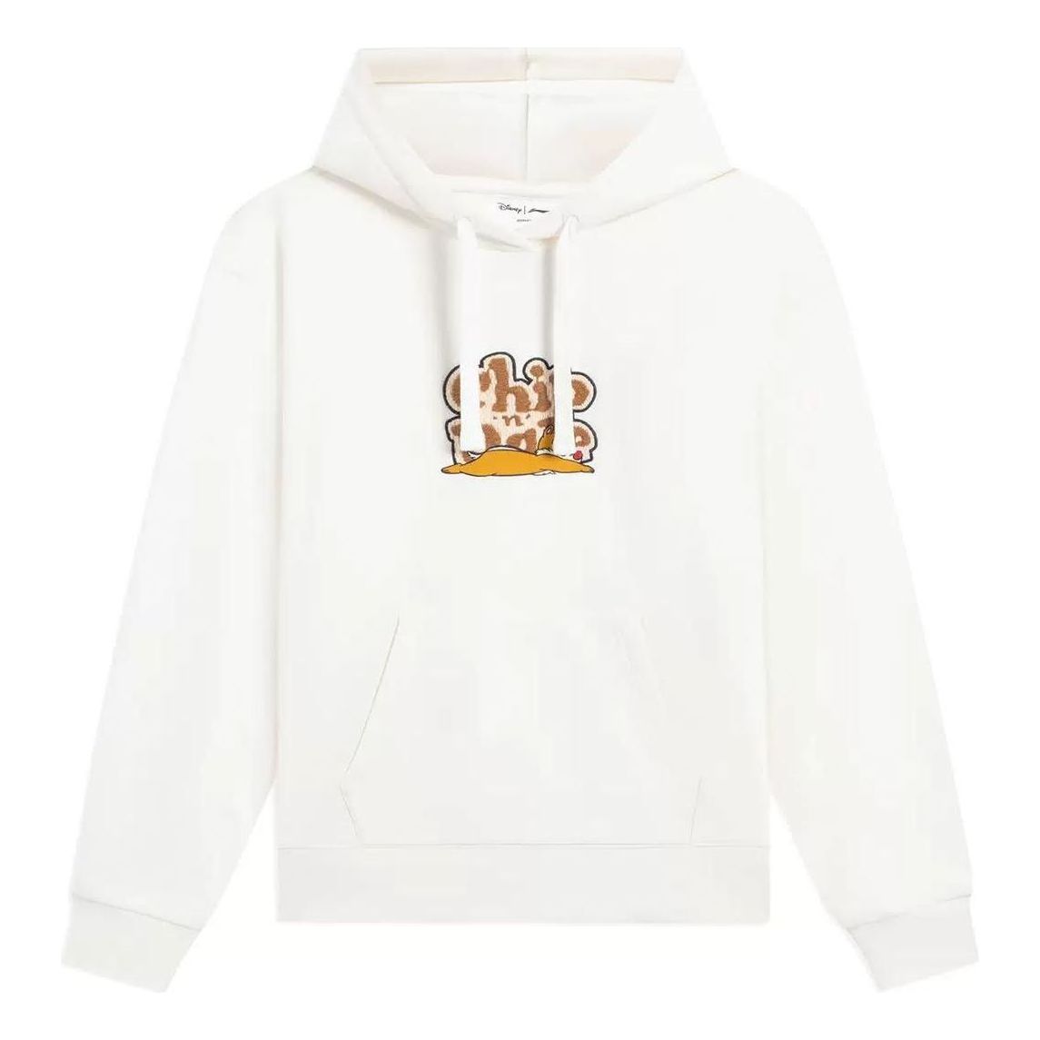 (WMNS) Li-Ning x Disney Chip 'n Dale Embroidered Logo Hoodie 'White' AWDSG02-1