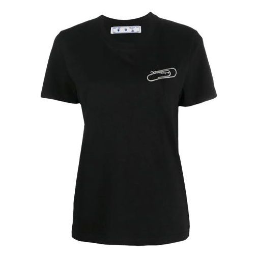 (WMNS) Off-White Printing Black T-Shirt OWAA049E20JER0031001