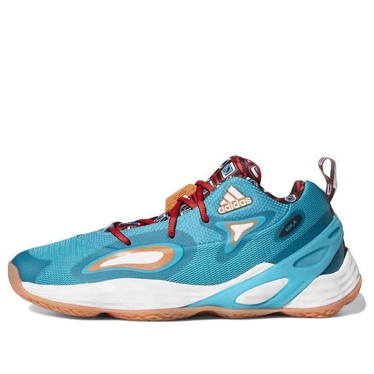 adidas Exhibit A Wear-Resistant Non-Slip Basketball Shoes Cyan H69015