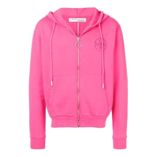 Off-White SS19 Logo Hooded Jacket Men Pink OMBE001R190030102828