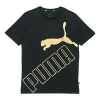 PUMA Big Logo Printed Short Sleeve TEE Black/Gold 586464-60