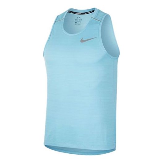 Nike Dri-fit Miler Quick Dry Sweat-Wicking Sports Training Vest Sky Blue AJ7563-496