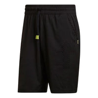 Men's adidas Elastic Waist Straight Solid Color Shorts Black HA2557