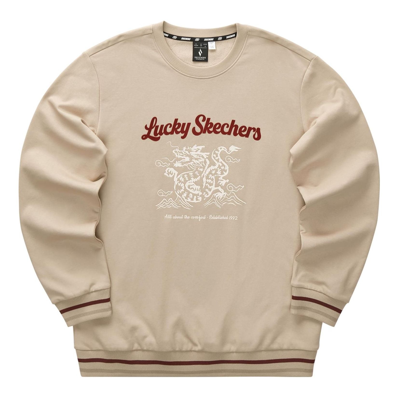 Skechers CNY Series Dragon Graphic Crew Sweatshirt 'Tan Black Red' L124U052-028R