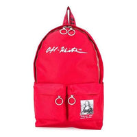 Off-White Printing logo Printing Backpack Red OMNB003S19D360082010