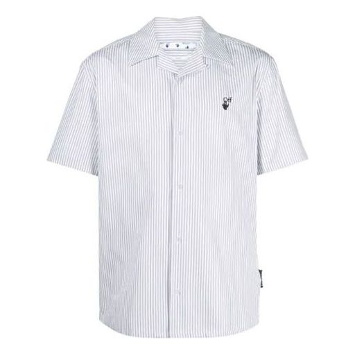 Off-White SS21 Casual Stripe Short Sleeve Shirt Version White OMGA163S21FAB0110510