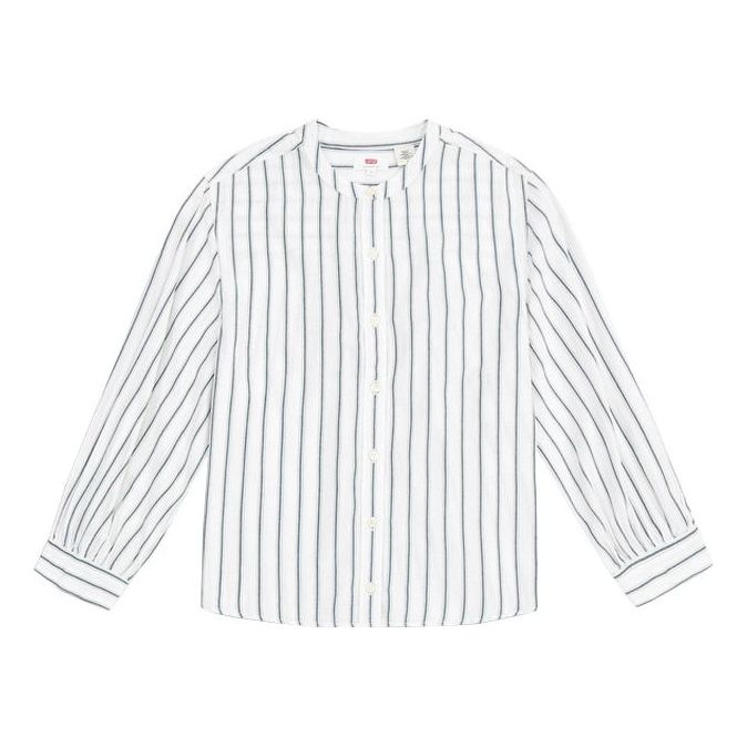 Levis Easy Wave Series Round-neck Stripe Long-Sleeved Shirt White 23987-0004