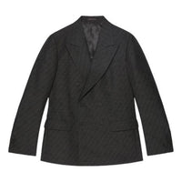 Gucci Interlocking G Striped Wool Formal Jacket 'Black Grey' 782748-ZAPYR-1016