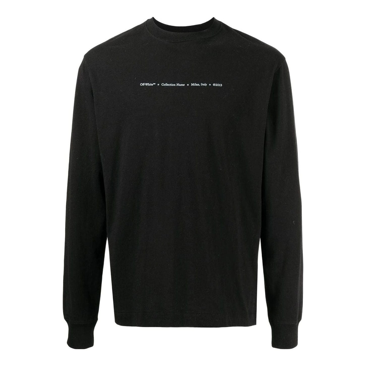 Off-White SS22 Arrow Logo Printing Round Neck Long Sleeves Black OMAB064F21JER0161084