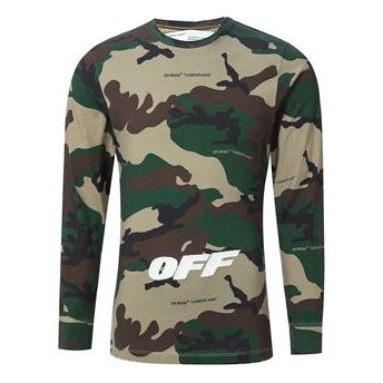 Off-White Mens Camouflage Cotton Long Sleeve OMAB001E181850219901