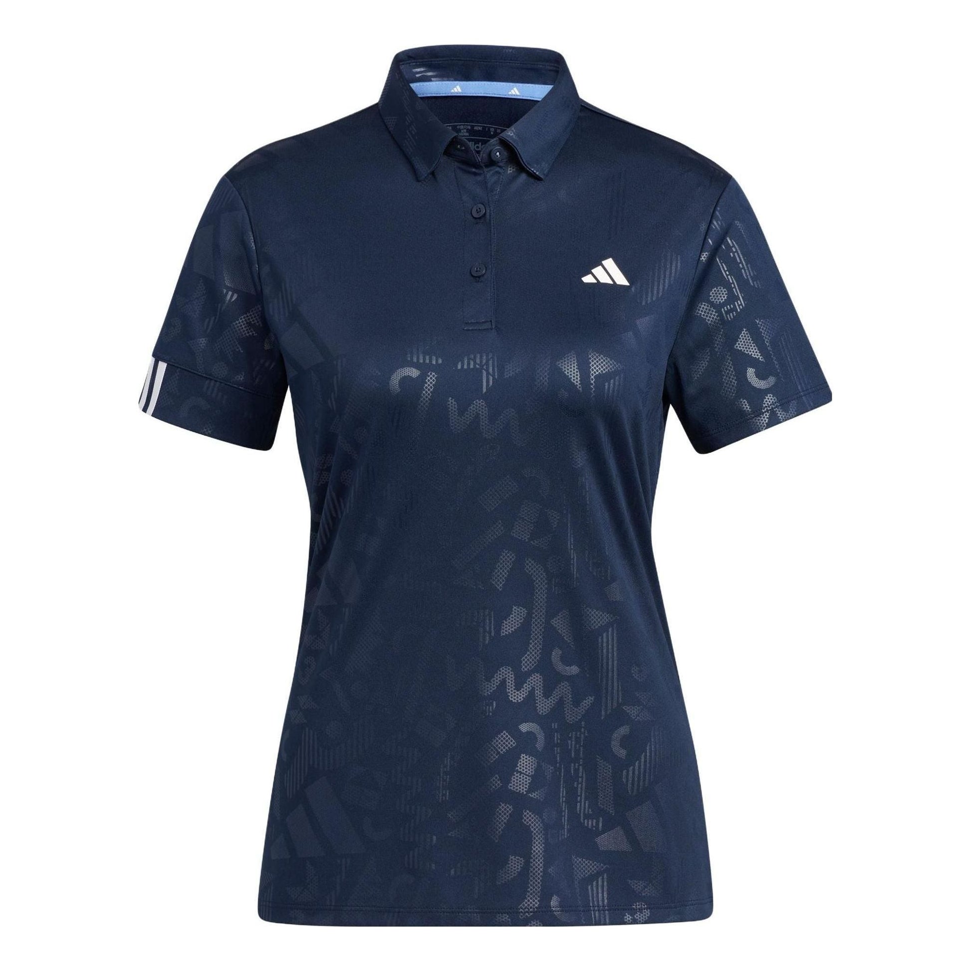 (WMNS) adidas AEROREADY Deboss Polo Shirt Asia Sizing 'Blue' HS6996