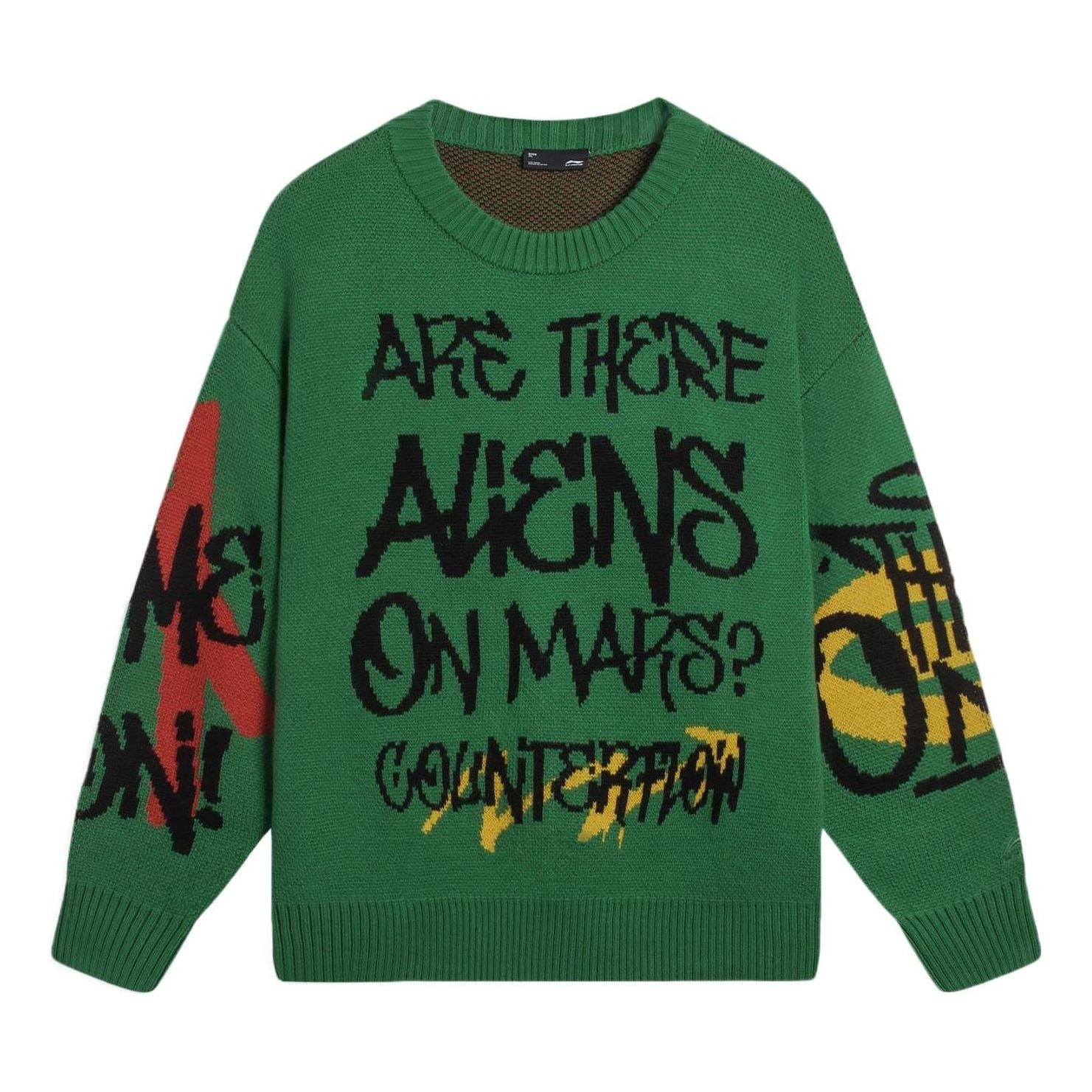 Li-Ning CF Mars Graphic Crew Neck Sweater 'Green' AMBS187-2