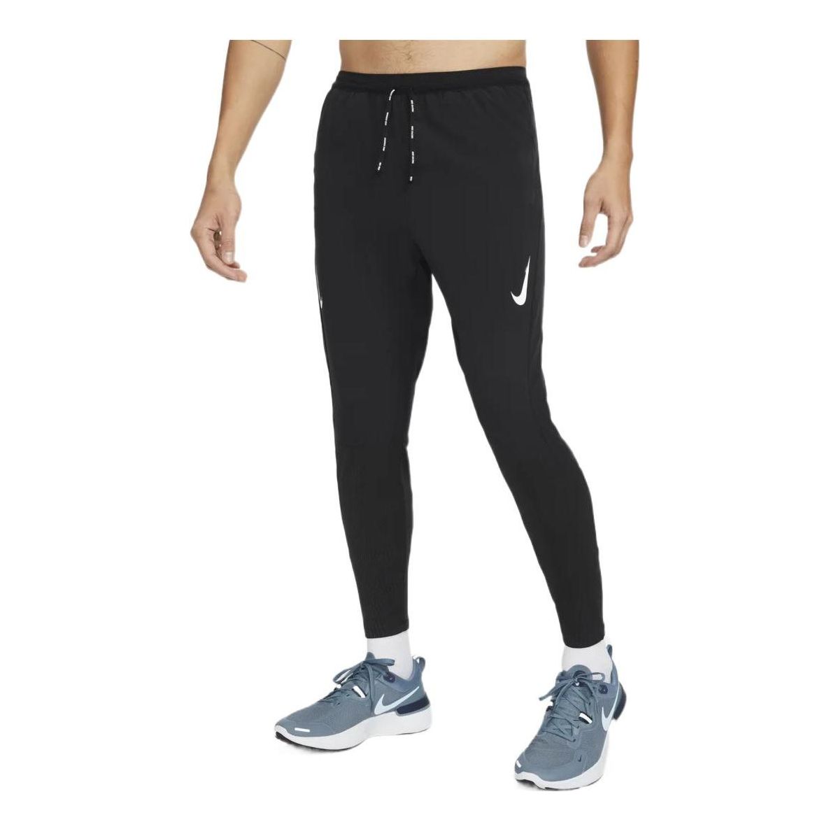 Men's Nike Solid Color Brand Logo Lacing Straight Long Sports Pants/Trousers/Joggers Black DM4616-010