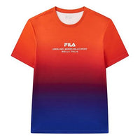 FILA Retro Printing Short Sleeve Blue Orange F11M038152FPU