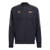 Men's adidas Shoulder Classic Design Logo Embroidered Zipper Sports Jacket Black HA5264