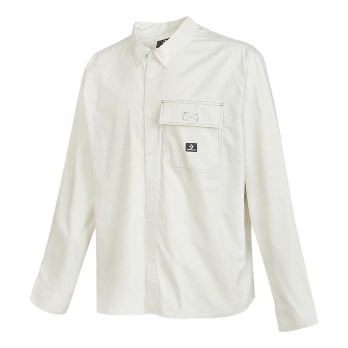 Converse Woven Long Sleeve Button Down Shirt Asia Sizing 'White' 10023803-A02