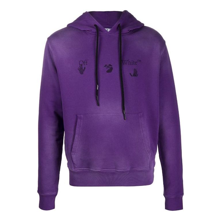 Off-White FW20 Fade Logo Hooded Sweater Purple OMBB034F20FAB0013710