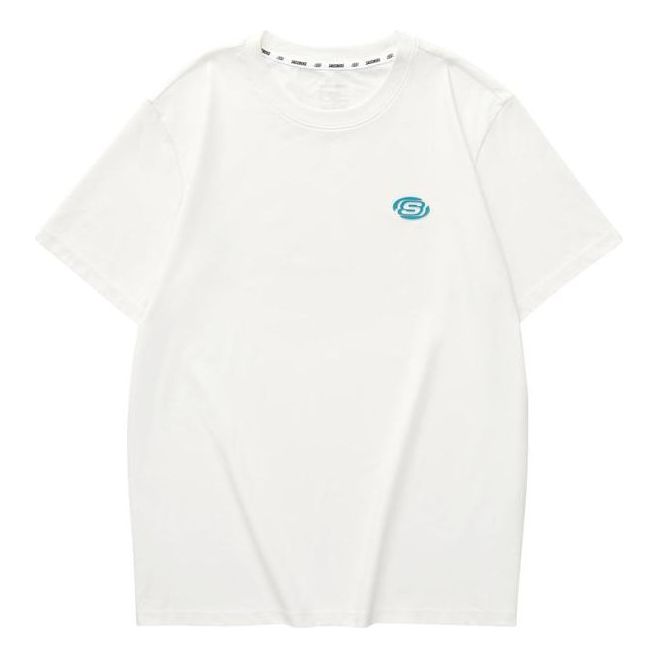 Skechers Casual Letter Printed T-Shirt 'White Blue' L224U044-0074