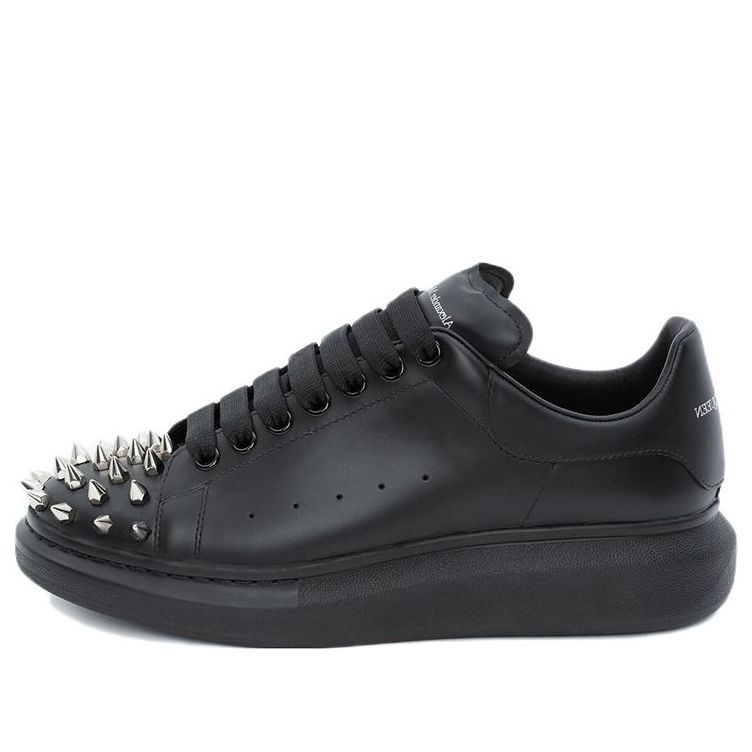 Alexander McQueen Leather Spike Larry Sneakers 'Black' 705807WHTQQ1081