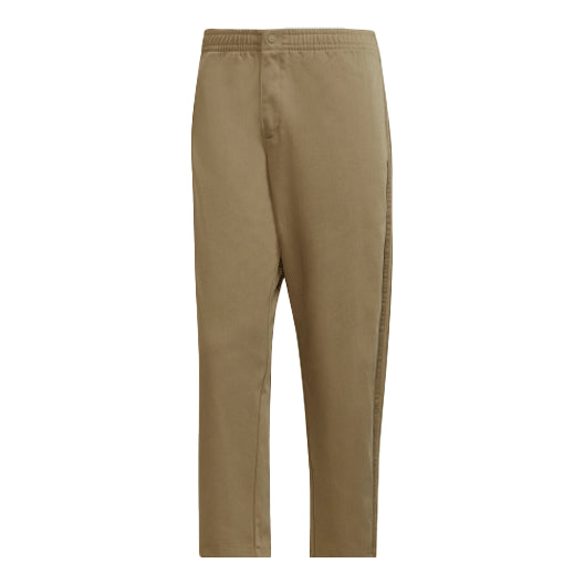Men's adidas originals C Twill Pant Solid Color Side Stripe Sports Pants/Trousers/Joggers Khaki HG4866