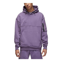 Men's Air Jordan Solid Color Logo Printing Hooded Pullover Long Sleeves Purple DQ8062-553