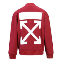 Off-White Sleeve Knit Jacket Loose Fit Red OMEA057F170150182401