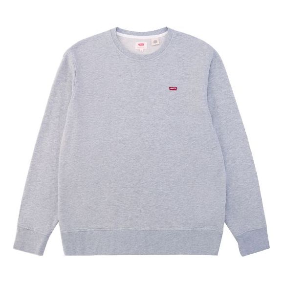 Men's Levis Alphabet Logo Loose Round Neck Pullover Gray 39862-0000
