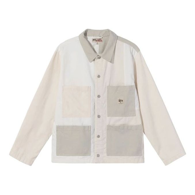 Stussy Panel hore Jacket Loose Splicing Sports Unisex White 115562