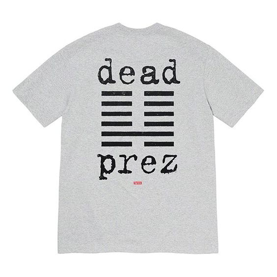 Supreme FW19 Week 15 x Dead Prez Tee Crossover Round Neck Short Sleeve Unisex Gray SUP-FW19-10764