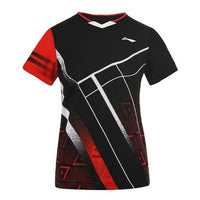 Li-Ning Badminton Series Quick Dry Training Tee 'Black Red' AAYS072-2
