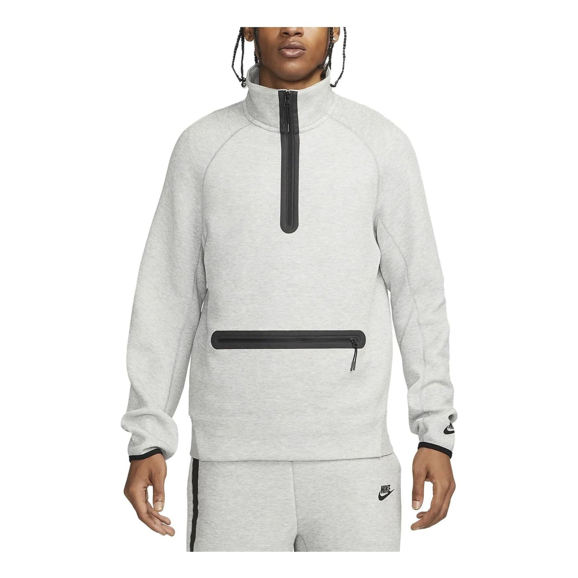 Nike Tech Fleece Half Zip Sweatshirt Asia sizing 'Grey' FB7999-063