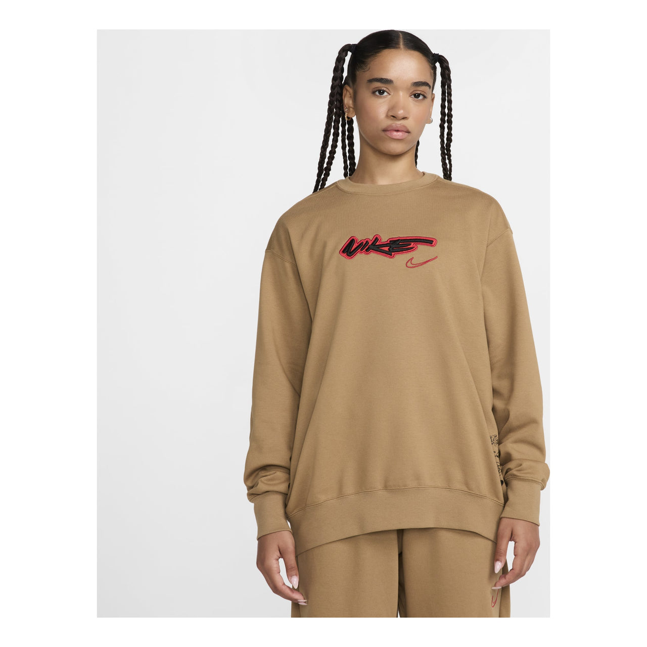 (WMNS) Nike Sportswear Breaking Loose French Terry Sweatshirt Asia Sizing 'Dark Driftwood' FZ0257-224